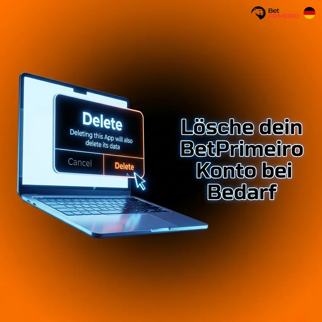 BetPrimeiro account deletion steps shown in profile settings with close account option highlighted